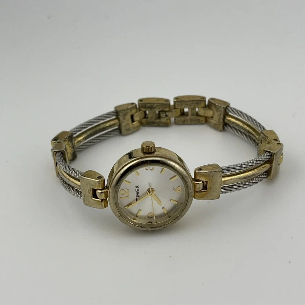 Timex Watch Women‎ 22mm Silver Gold Two Tone 6.75
